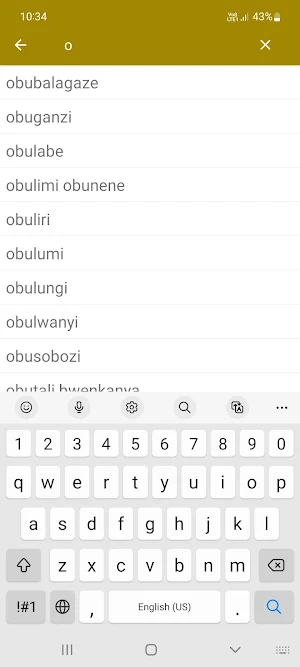 Luganda To English Dictionary Screenshot 1