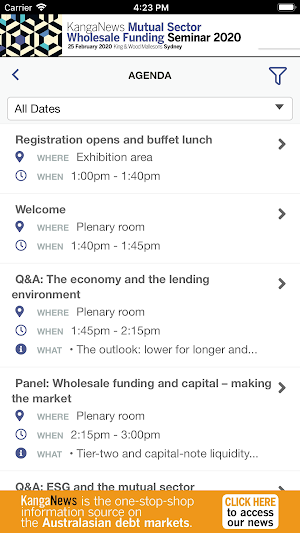 The KangaNews Event App Screenshot 2