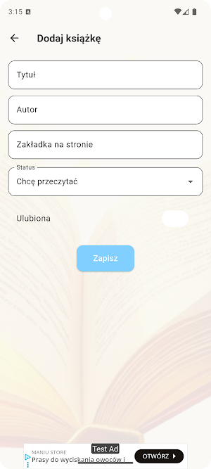 Zakładka w książce Screenshot 2