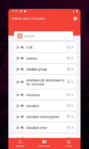 Mathematics Dictionary Screenshot 1