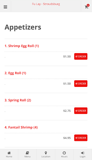 Fu Lay Stroudsburg Ordering Screenshot 1