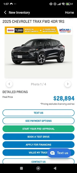 Vickar Chevrolet Screenshot 2