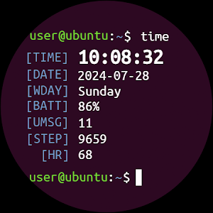 Ubuntu Terminal Watch Face Screenshot 3