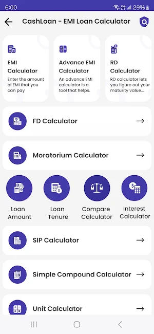 CashLoan - EMI Loan Calculator Screenshot 1