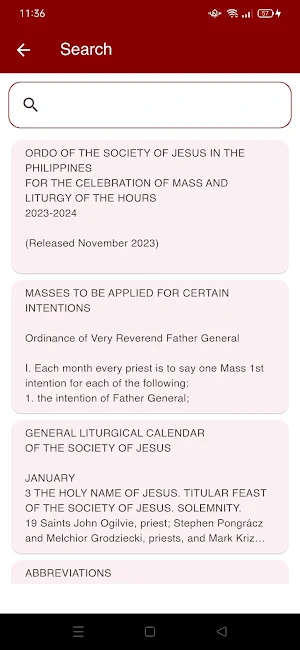 PH Jesuit Ordo Screenshot 3