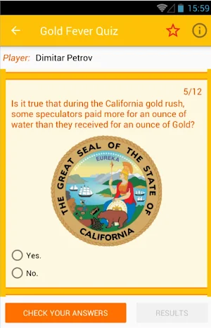 Gold Fever Quiz Screenshot 1