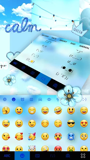 Blue Aesthetic Keyboard Background Screenshot 2