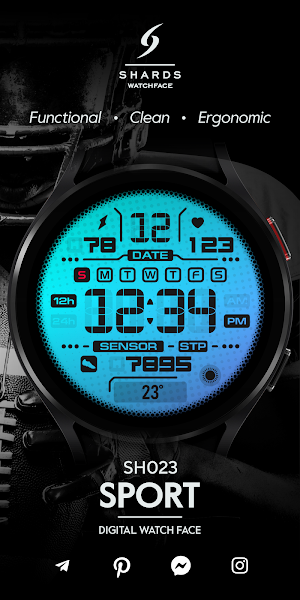 SH023 Watch Face, WearOS watch Screenshot 0