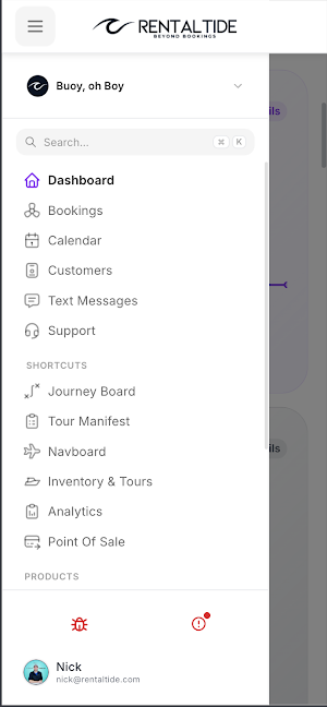 RentalTide Booking Software Screenshot 2