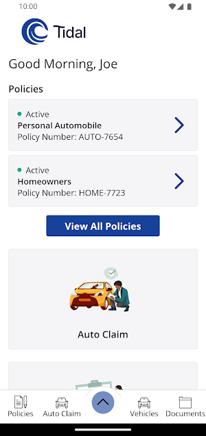 Tidal Insurance Mobile Screenshot 1
