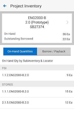 Project Manufacturing for EBS Screenshot 2