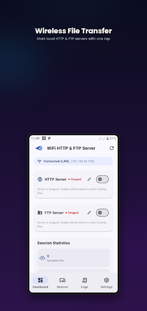 WiFi HTTP & FTP Server Screenshot 0