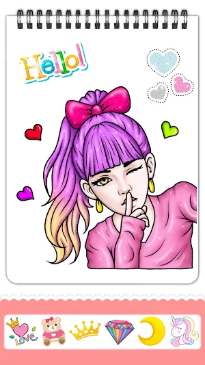 Girls Hairstyle Coloring Book Screenshot 1