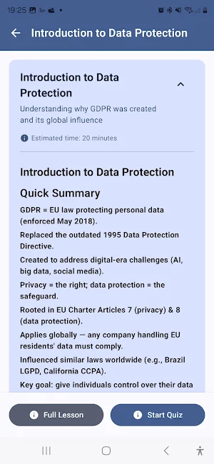 GDPR Ready - Training & Cert Screenshot 3