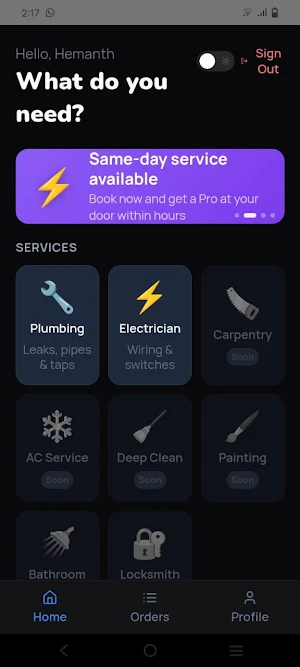 Getmypro: Hire Local Experts Screenshot 1