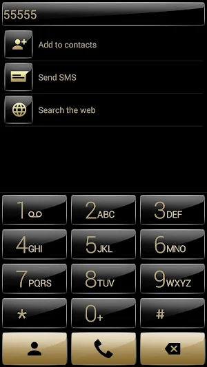 Dialer theme G Black Gold Screenshot 1
