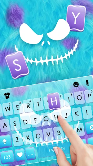 Fluffy Blue Monster Keyboard B Screenshot 1