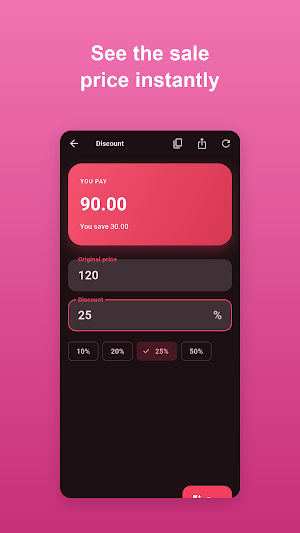 List Percent Calculator Screenshot 2