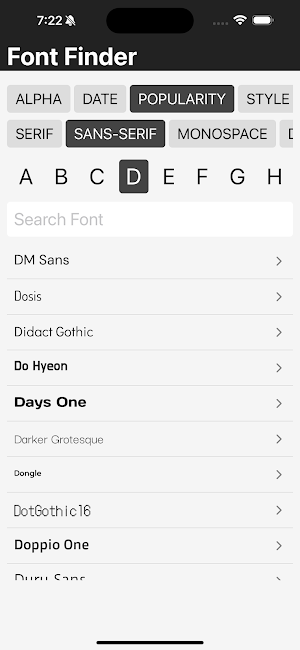 Font Finder Screenshot 0