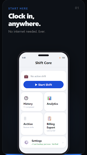 Shift Core: No WiFi Tracker Screenshot 0