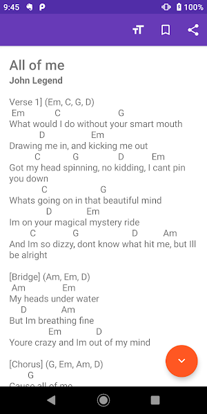 Guitar Chord and Song Lyrics Offline 2020 Screenshot 1