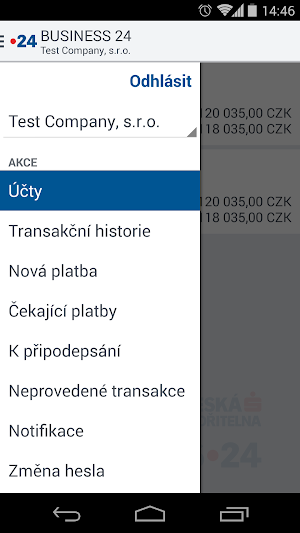 BUSINESS 24 Mobilní banka Screenshot 1
