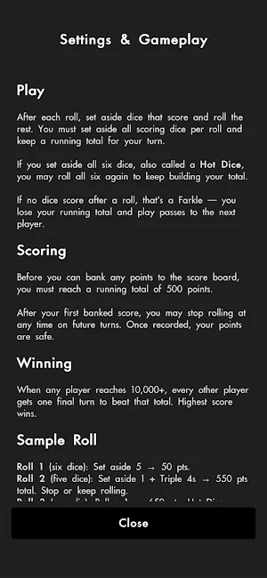 Farkle Score Tracker Screenshot 2