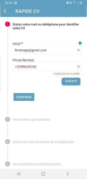 RAPIDE CV Screenshot 1
