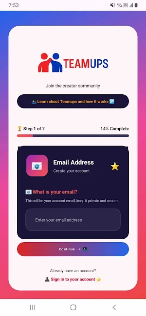 TeamUps Screenshot 1