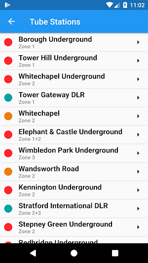 Tube Status Screenshot 2