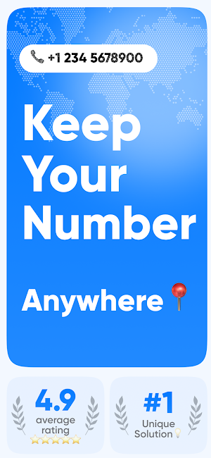 Keep my number: calls abroad Screenshot 0