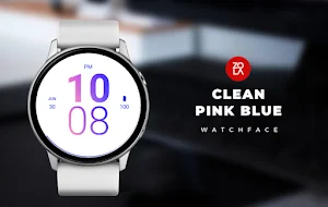 Clean Pink Blue Watch Face Screenshot 0