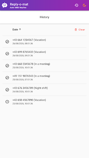 Reply-o-mat: Auto SMS Reply Screenshot 2