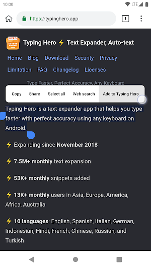 Typing Hero ⚡ Text Expander ⚡ Auto-text screenshot 7