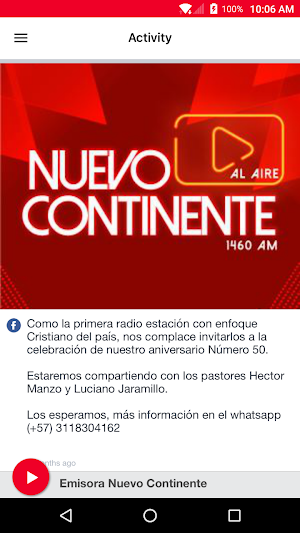 Emisora Nuevo Continente Screenshot 1