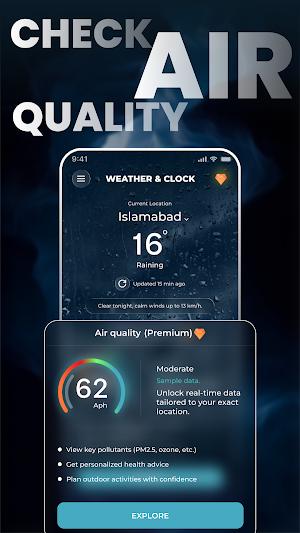 Transparent clock and weather Screenshot 2