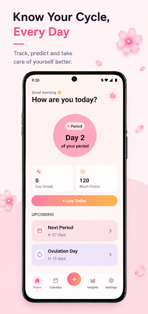 Blush: Period & Cycle Tracker Screenshot 0