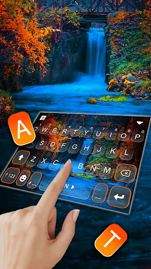 Autumn Waterfall Keyboard Background Screenshot 1