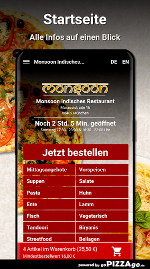 Monsoon Indisches München Screenshot 1