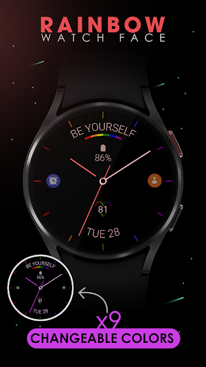 Minimal Rainbow watch face Screenshot 2