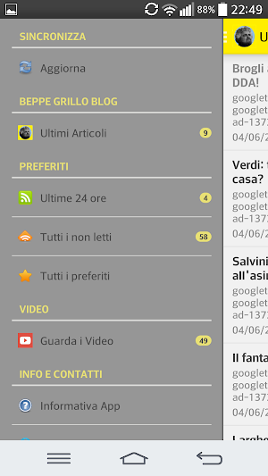 Beppe Grillo Blog 5 stelle Screenshot 0