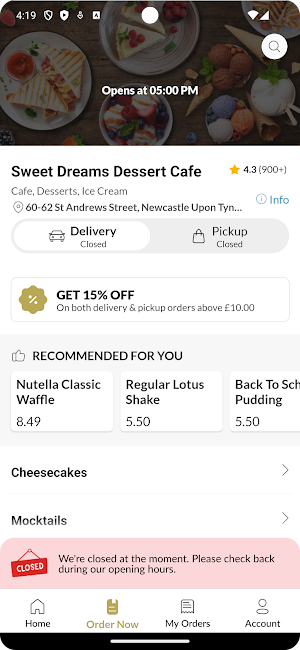 Sweet Dreams Dessert Cafe Screenshot 2