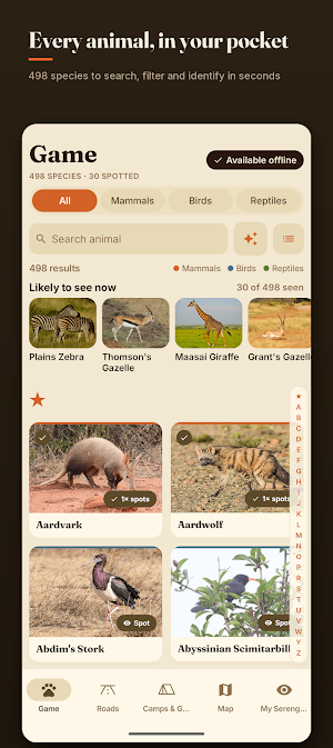 Serengeti Safari: Map & Guide Screenshot 1