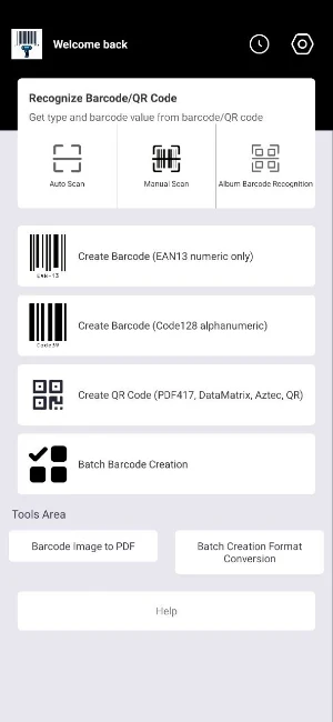 Barcode Scanner & Generator Screenshot 0