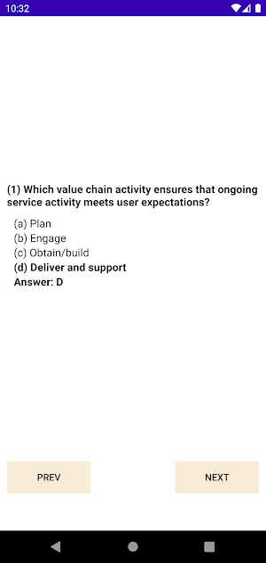 ITIL 4 Practice Questions Screenshot 3