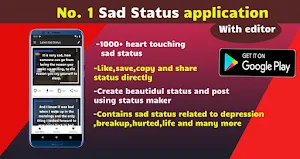 Sad Status 😢 And Sad Quotes 😢  With Editor✍️ Screenshot 0