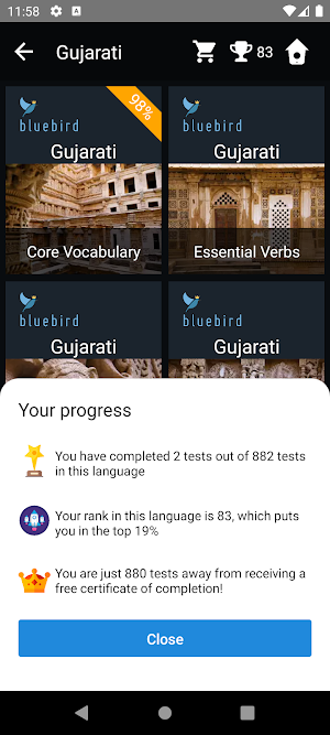 Gujarati Language Tests Screenshot 2