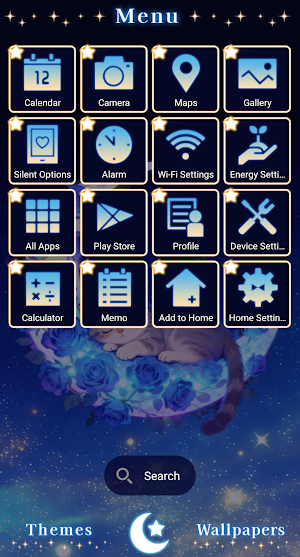 Blue Rose Crescent Moon Theme Screenshot 1