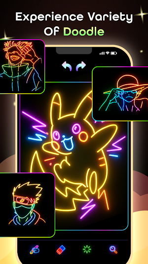 Glow Doodle: Neon Drawing Art Screenshot 1