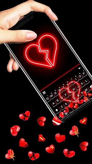 Broken Hearts Gravity Keyboard Background Screenshot 1